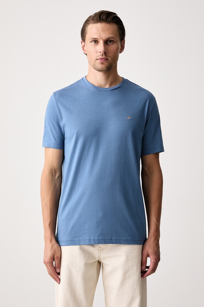 Gant T-shirt męski bawełniany niebieski 2003184