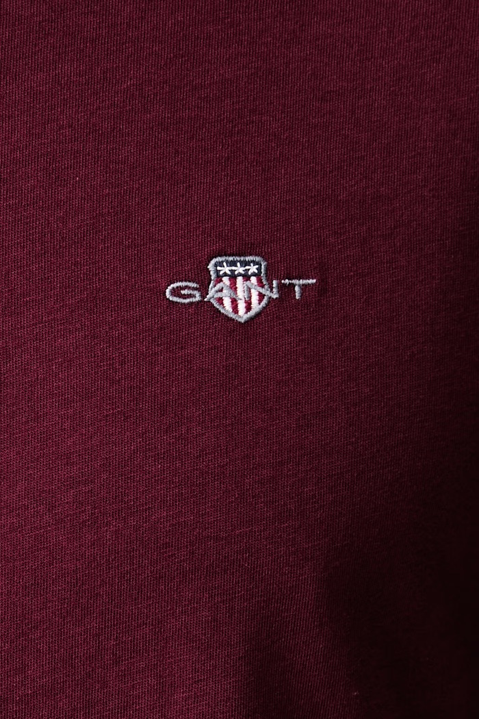 Odzież Gant T-shirt męski bawełniany 2003184 bordowy