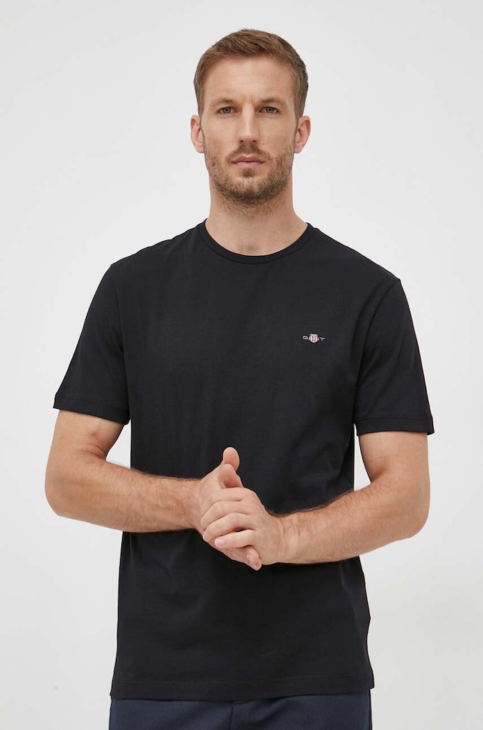 Gant T-shirt męski bawełniany czarny 2003184