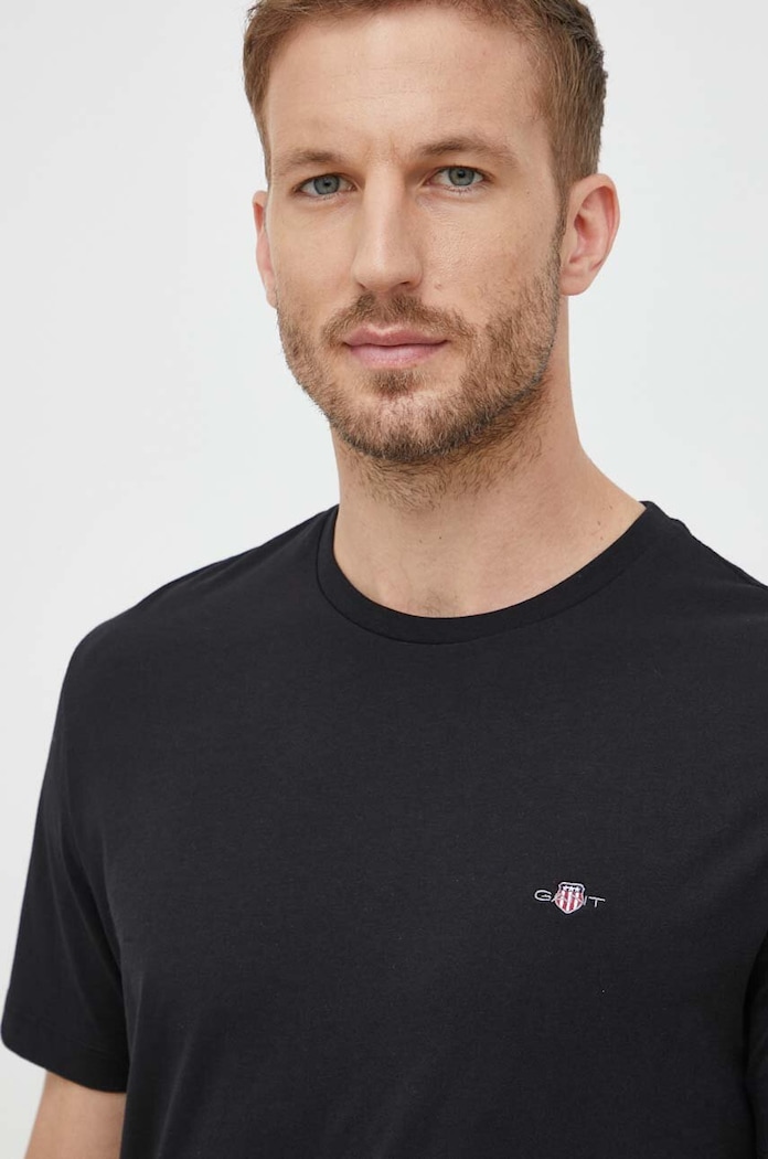 Gant T-shirt męski bawełniany czarny 2003184