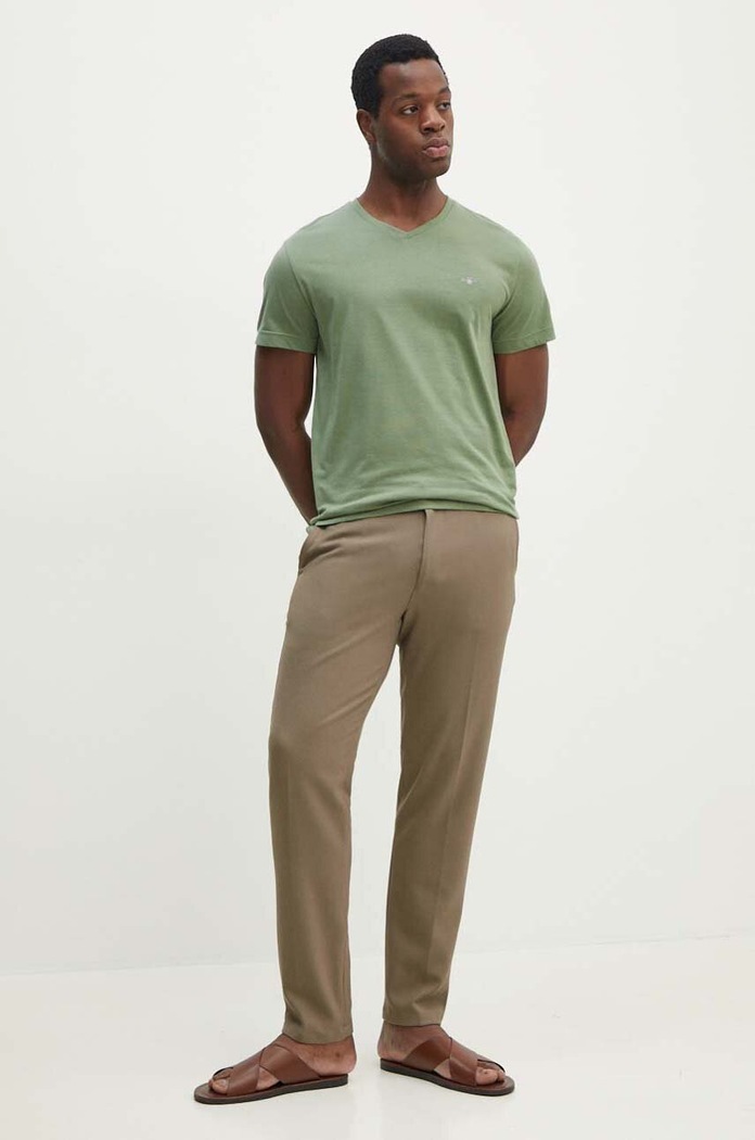 Gant t-shirt bawełniany 2003186 zielony AW25