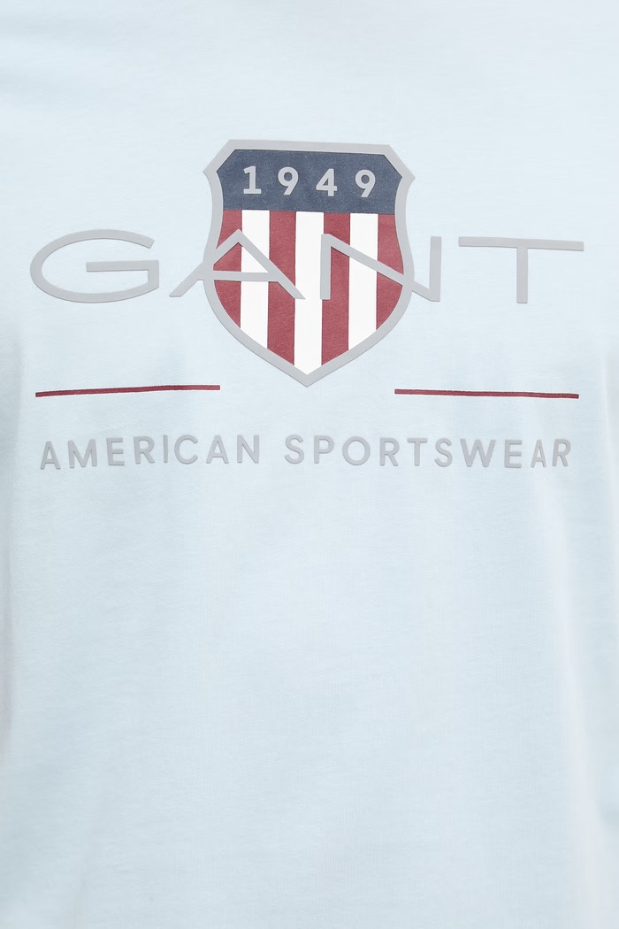 Βαμβακερό μπλουζάκι Gant 2003199 μπλε