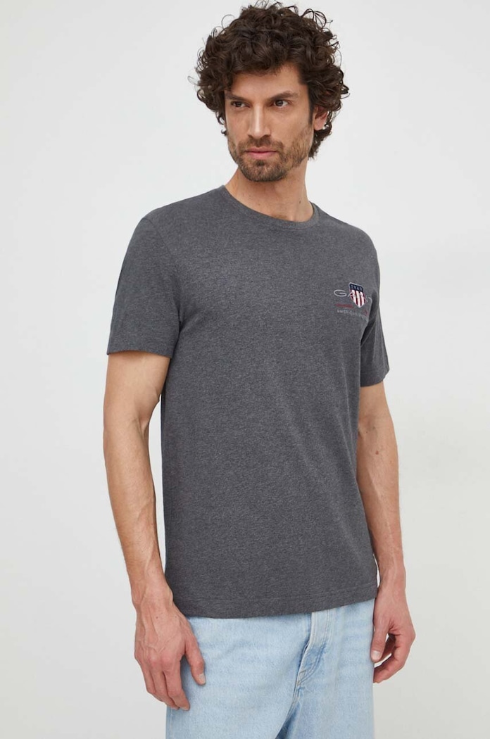 Gant t-shirt bawełniany szary 2067004