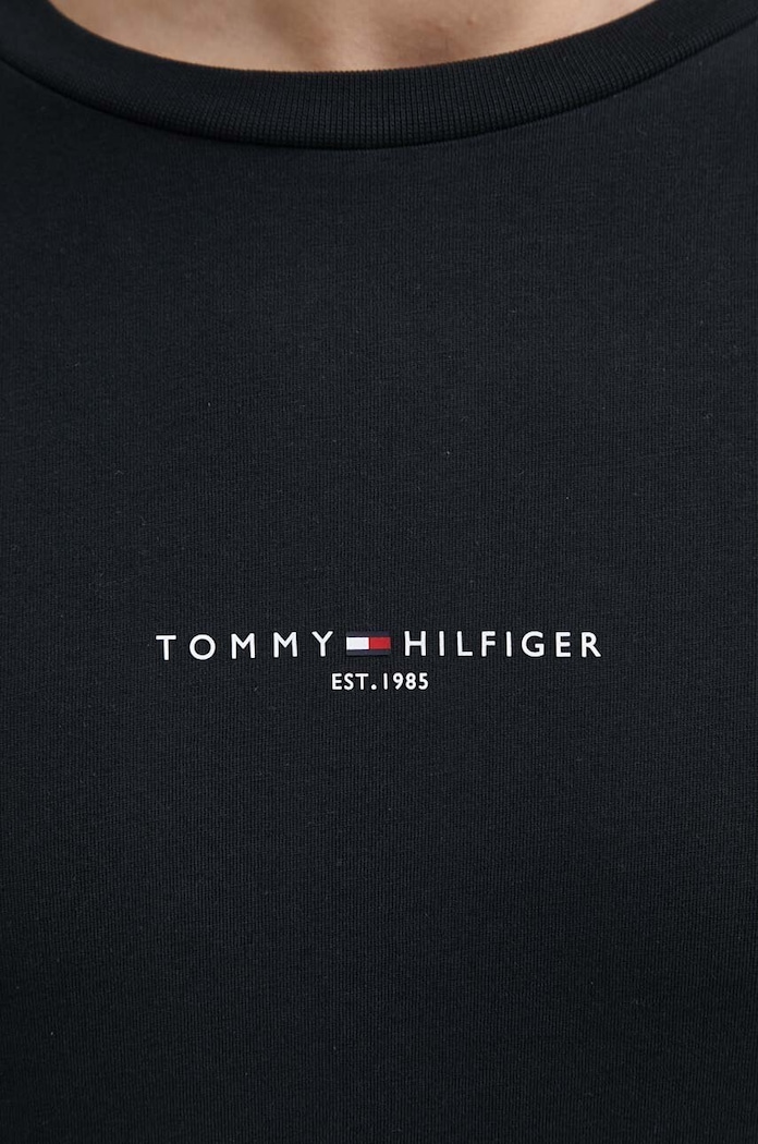 Bavlněné tričko Tommy Hilfiger černá MW0MW32584