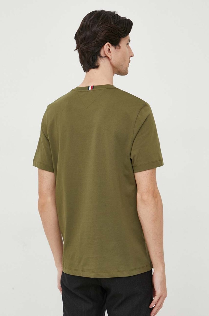 Odzież Tommy Hilfiger t-shirt bawełniany MW0MW32593 zielony