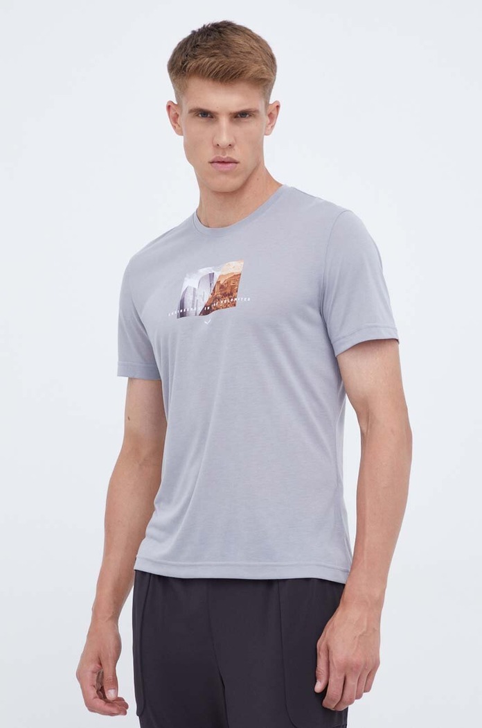 Sportovní triko Salewa Pure Design Dry šedá 00.0000028811