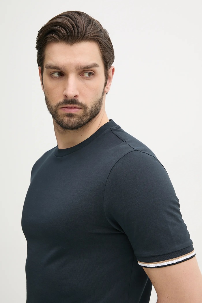 BOSS t-shirt basic ανδρικό βαμβακερό Thompson 04 σκούρο μπλε 50501097