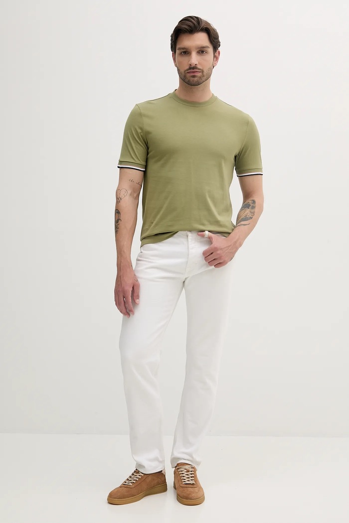 BOSS tricou basic bărbați din bumbac Thompson 04 50501097 verde SS26