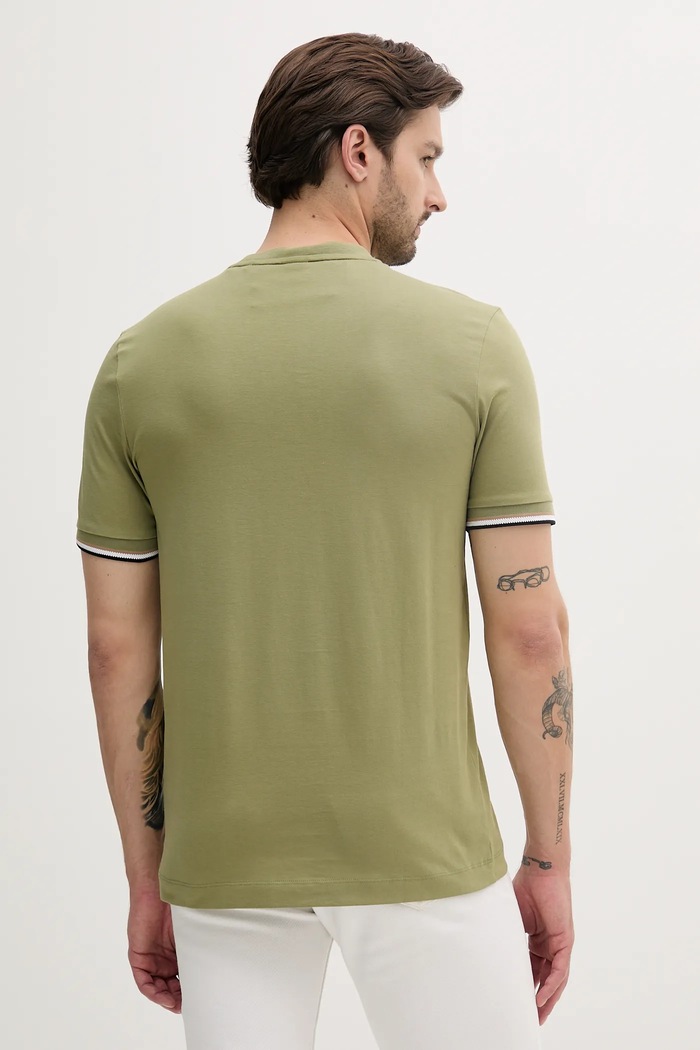 Îmbrăcăminte BOSS tricou basic bărbați din bumbac Thompson 04 50501097 verde