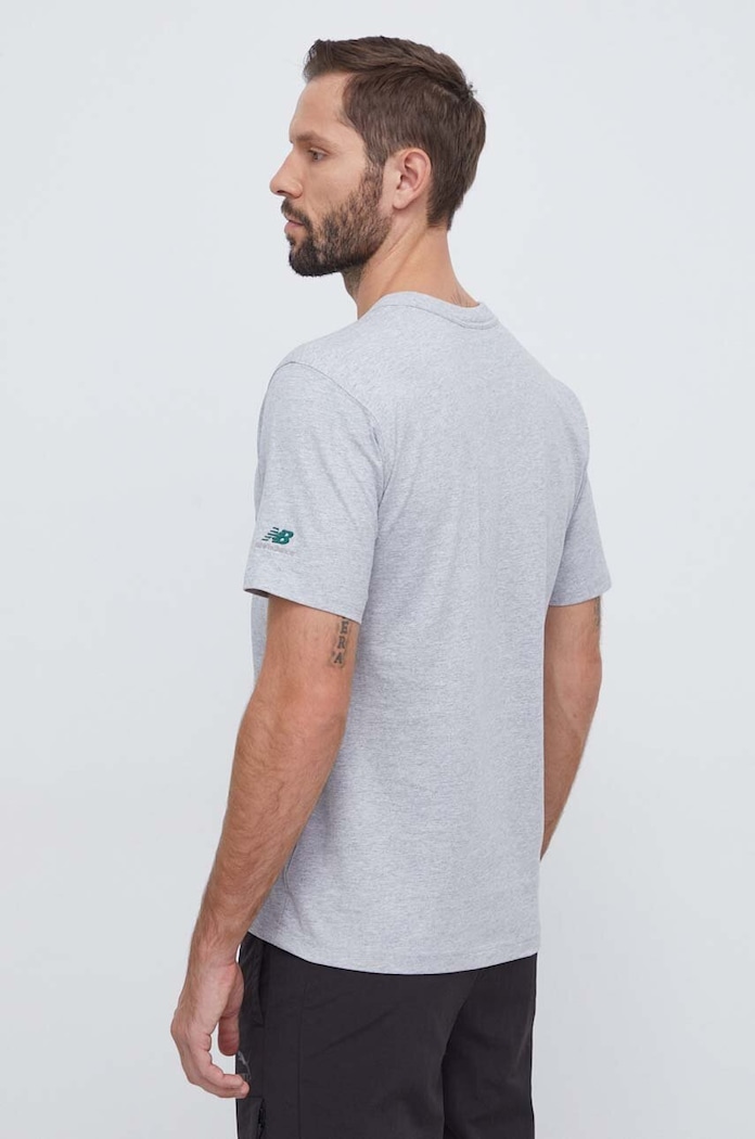 Odzież New Balance t-shirt bawełniany MT33551AG szary