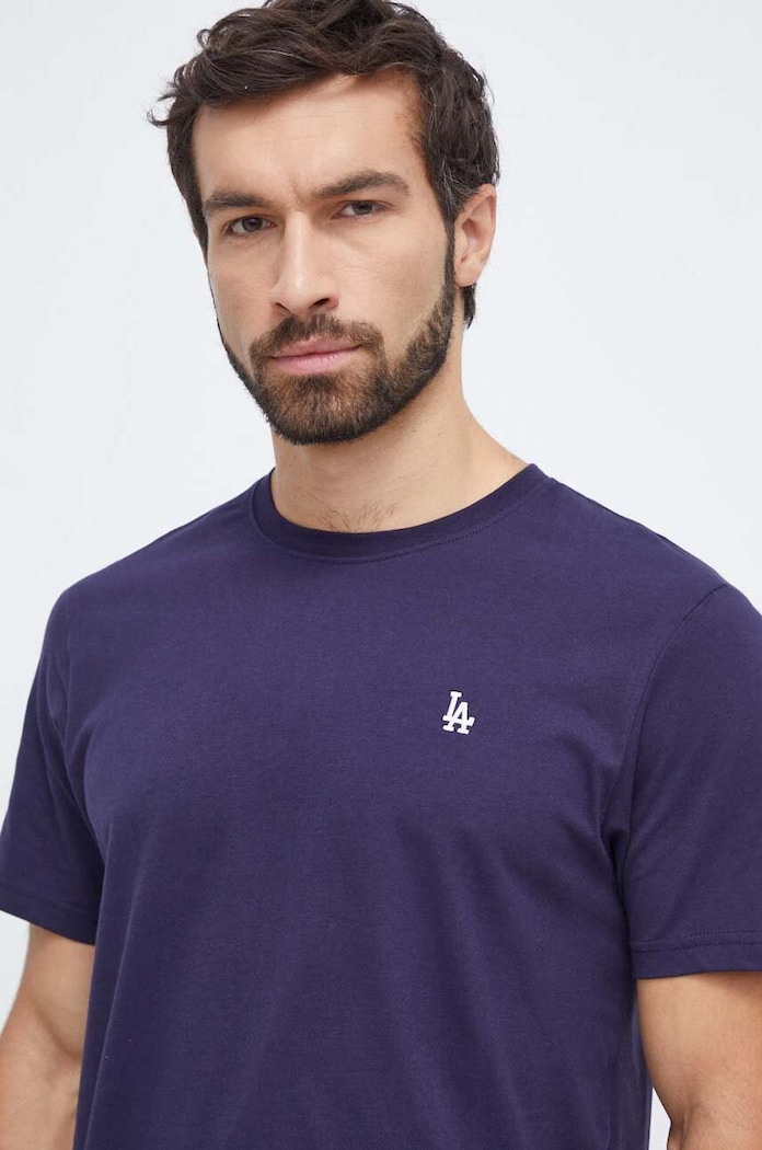 Bavlněné tričko 47brand MLB Los Angeles Dodgers námořnická modř BB012TEMBRT595538LN