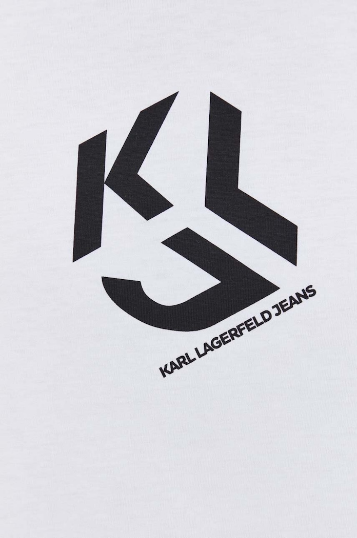 Памучна тениска Karl Lagerfeld Jeans 236D1704 бял