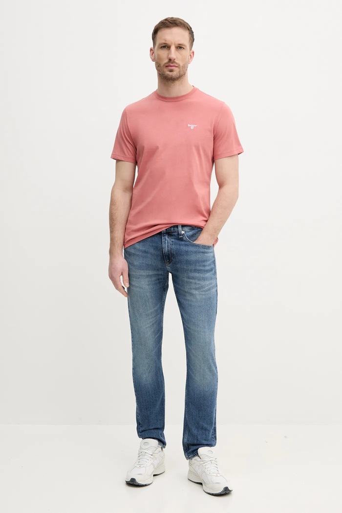 Barbour basic tričko pánské bavlněné ESSENTIALS MTS0331 oranžová AA00