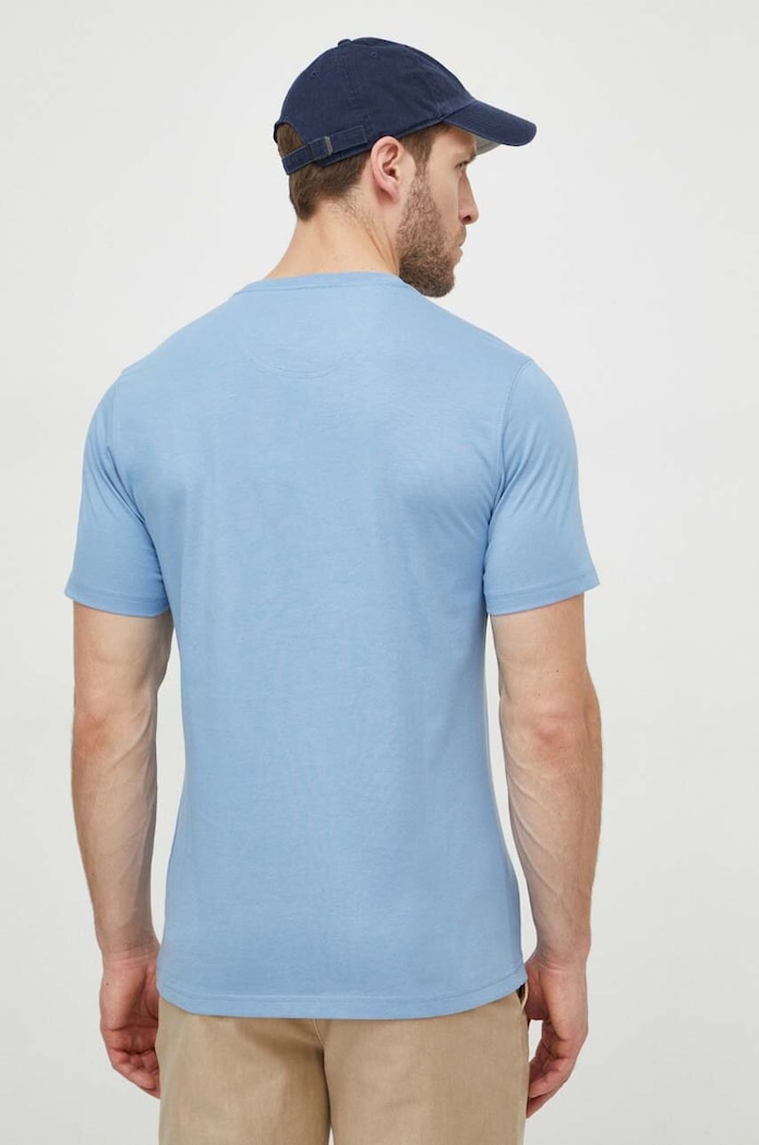 Odzież Barbour T-shirt basic męski bawełniany ESSENTIALS MTS0331 niebieski