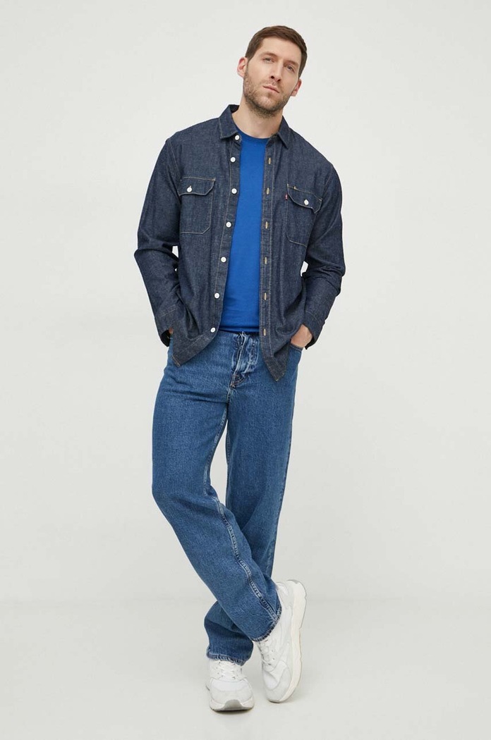 Barbour T-shirt basic męski bawełniany ESSENTIALS MTS0331 niebieski AA00