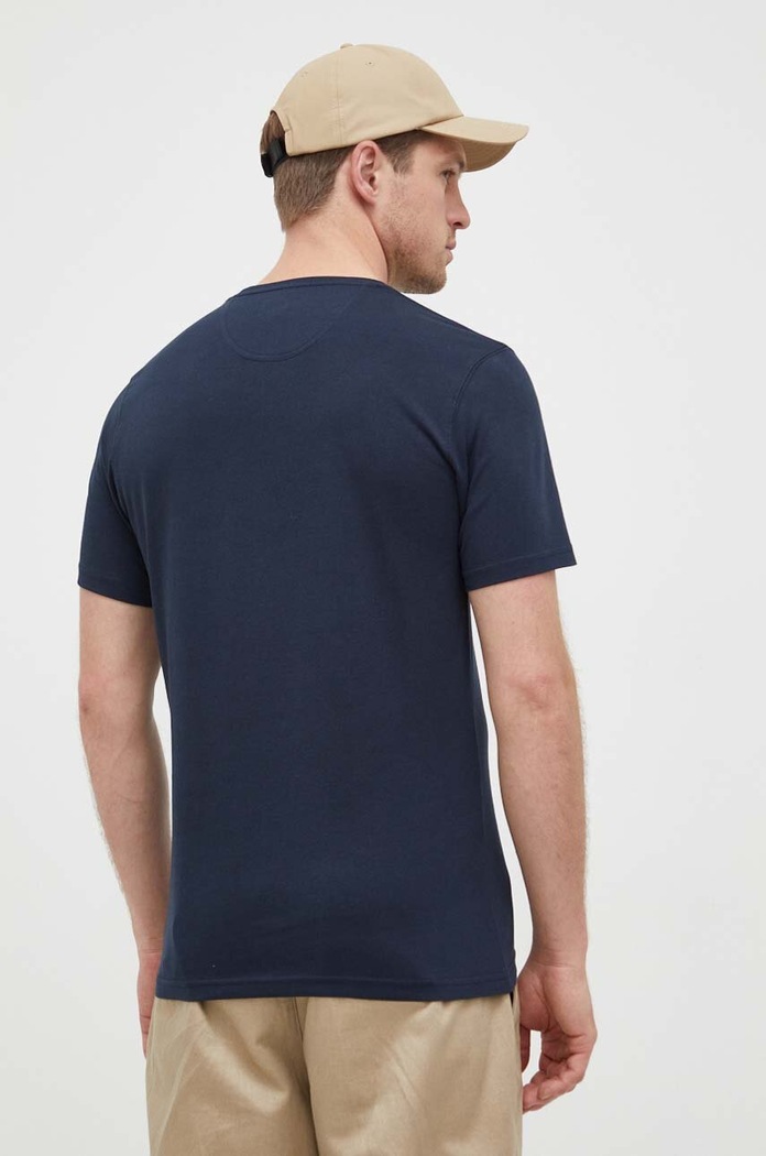 Odzież Barbour T-shirt basic męski bawełniany ESSENTIALS MTS0331 granatowy