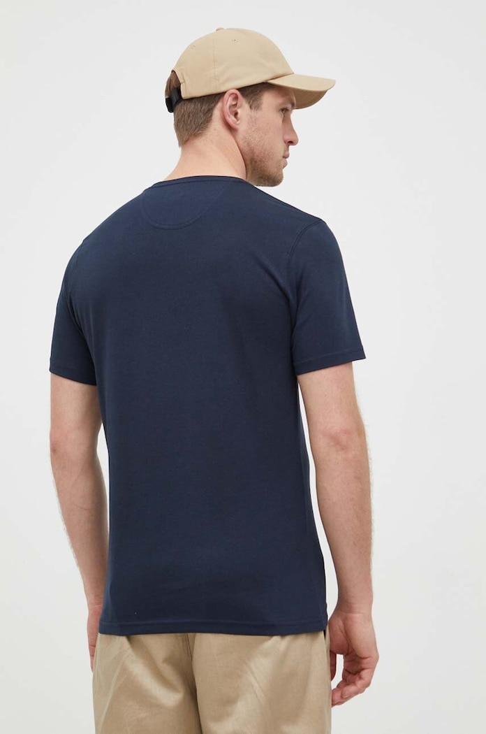 Odzież Barbour T-shirt basic męski bawełniany ESSENTIALS MTS0331 granatowy