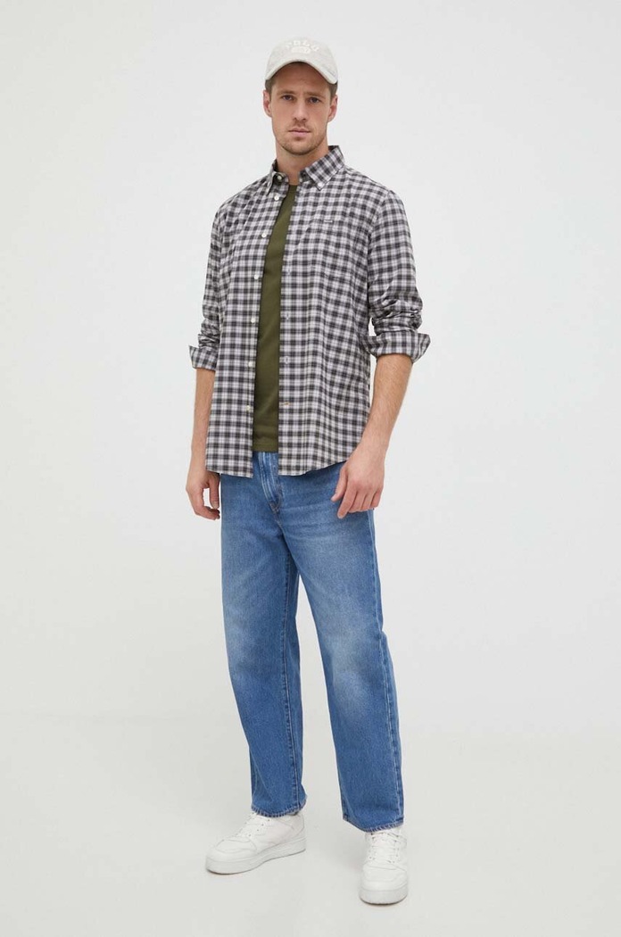Barbour T-shirt basic męski bawełniany ESSENTIALS MTS0331 zielony AA00