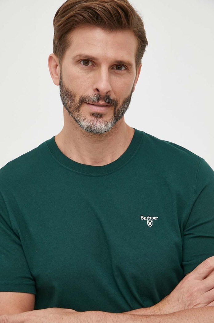 Barbour ESSENTIALS tricou basic din bumbac pentru bărbați verde MTS0331