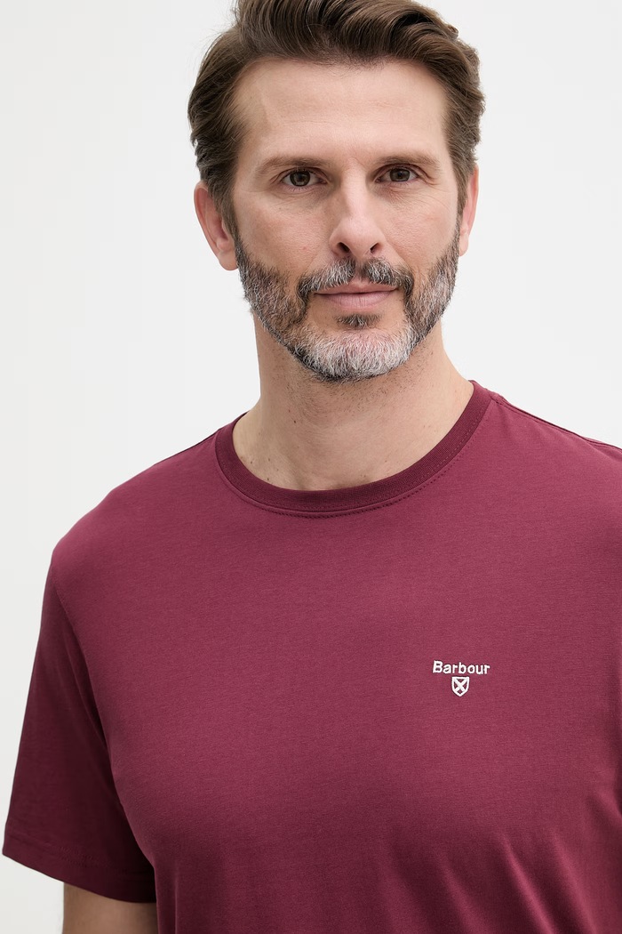 Barbour basic t-shirt ανδρικό βαμβακερό ESSENTIALS μπορντό MTS0331
