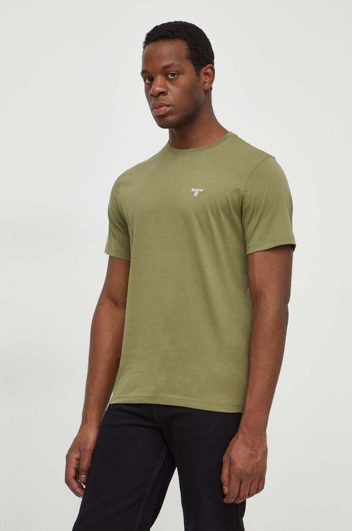 Barbour basic tričko pánské bavlněné ESSENTIALS zelená MTS0331