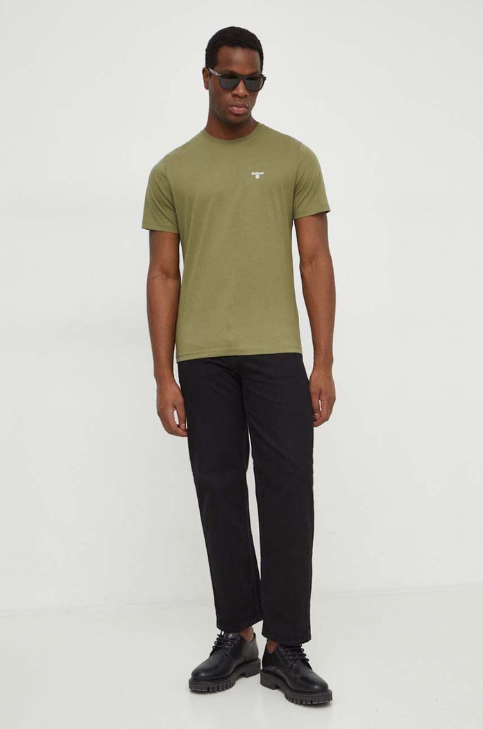 Barbour basic tričko pánské bavlněné ESSENTIALS MTS0331 zelená AA00