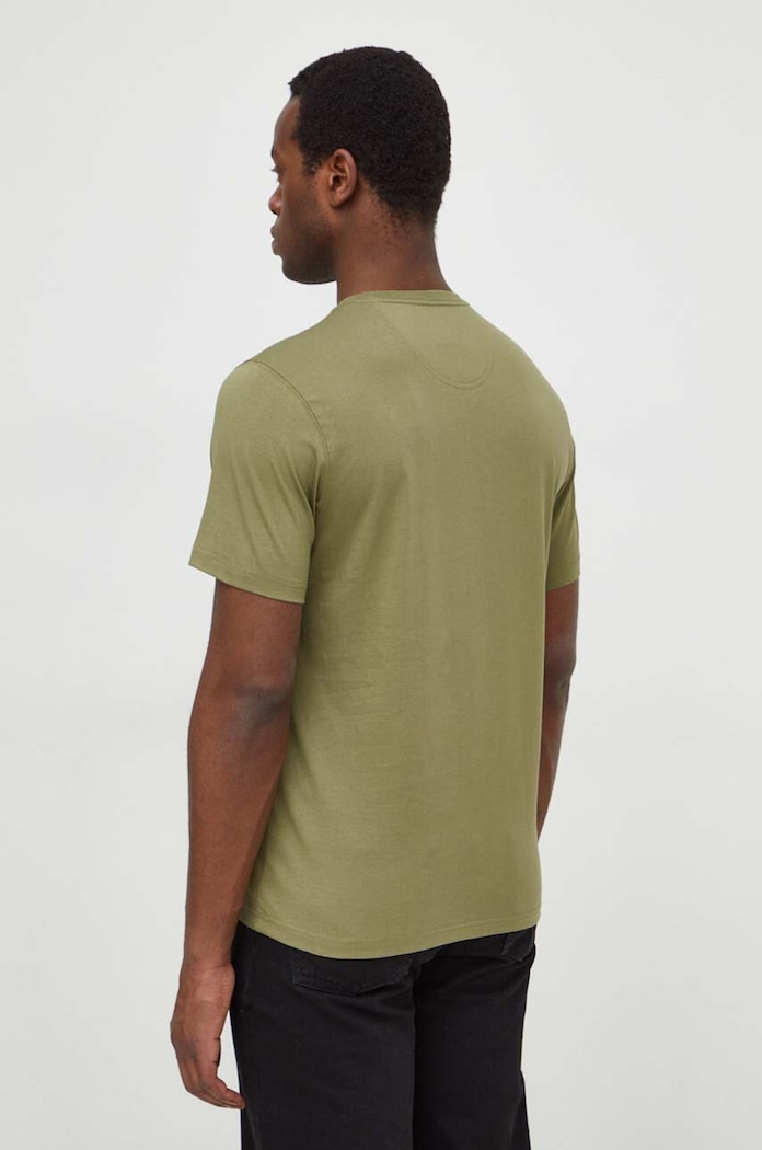 Oblečení Barbour basic tričko pánské bavlněné ESSENTIALS MTS0331 zelená