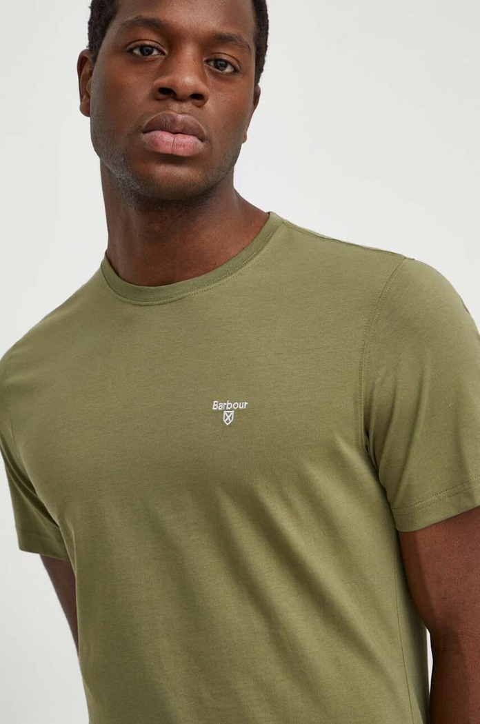 Barbour basic tričko pánské bavlněné ESSENTIALS zelená MTS0331