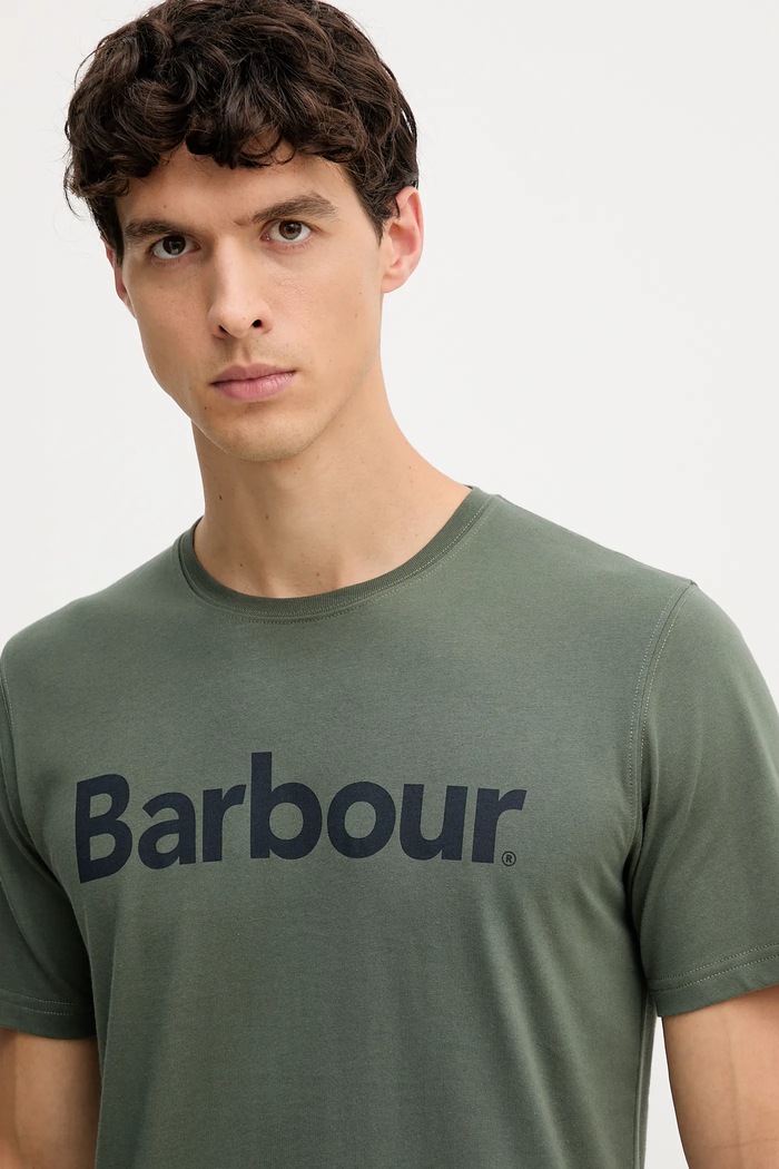 Bavlnené tričko Barbour ESSENTIALS zelená MTS0531