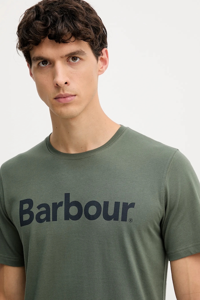 Bavlnené tričko Barbour ESSENTIALS zelená MTS0531