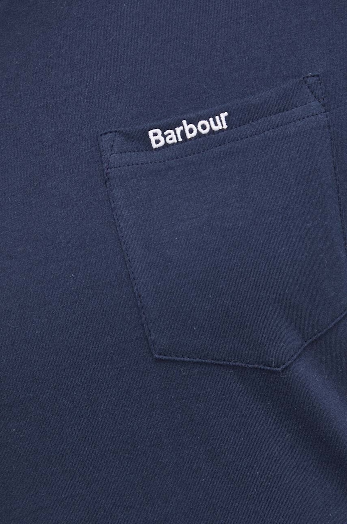 Памучна тениска Barbour MTS1114 тъмносин