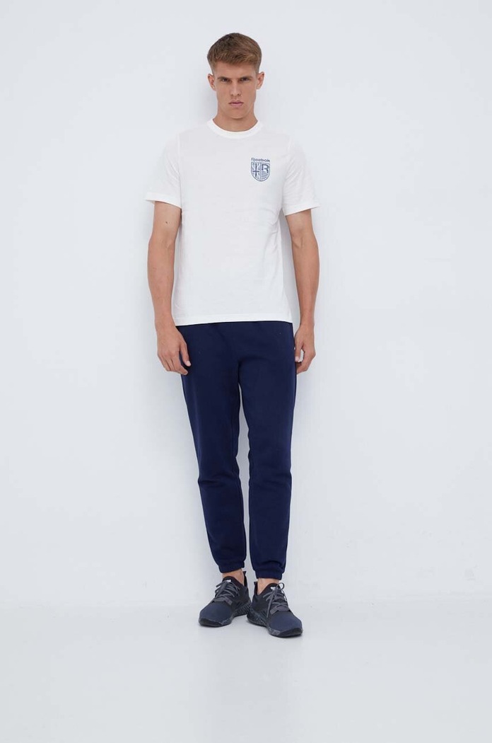Reebok t-shirt bawełniany 100071168 beżowy AW23