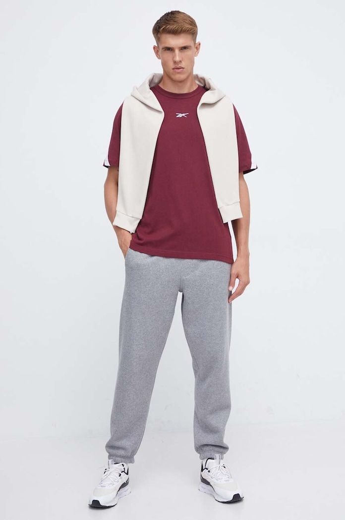 Reebok Classic pamut póló 100036149 burgundia AW23