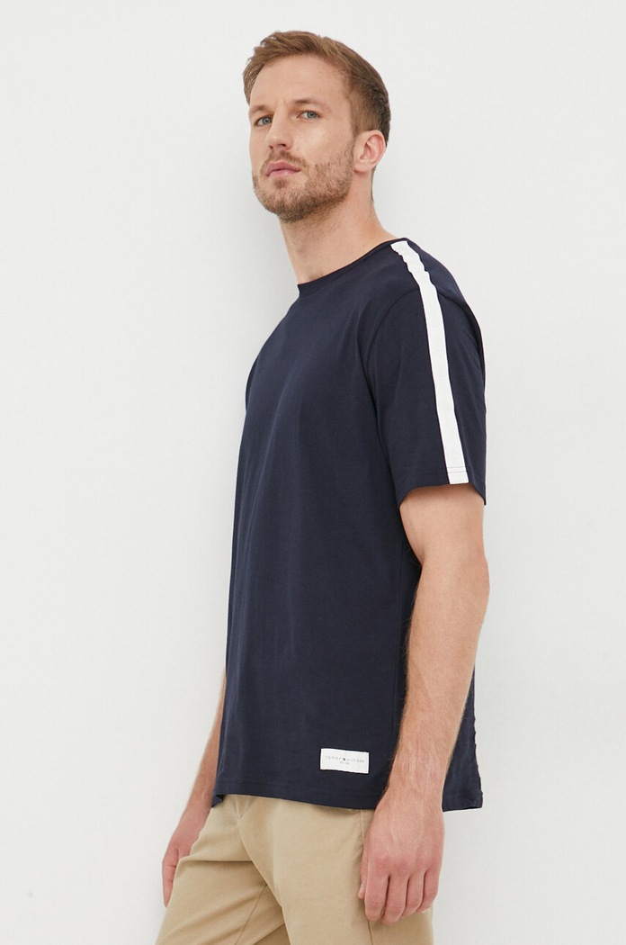 Tommy Hilfiger t-shirt bawełniany bawełna granatowy UM0UM03005