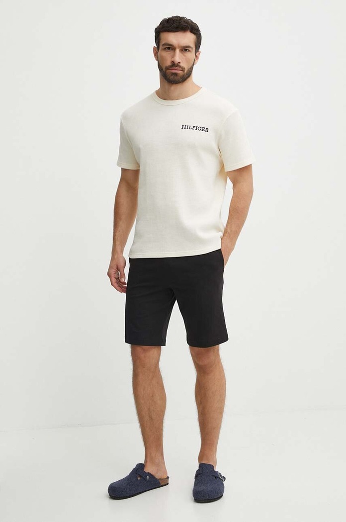 Bavlněné tričko Tommy Hilfiger UM0UM03116 béžová SS24