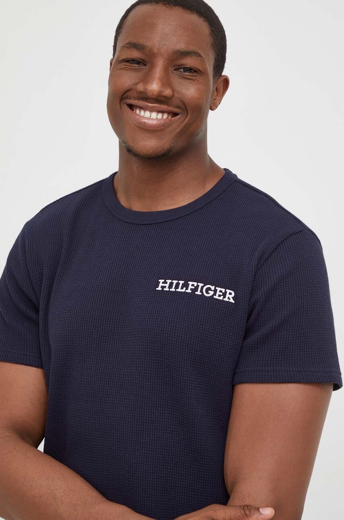 Bavlnené tričko Tommy Hilfiger tmavomodrá UM0UM03116