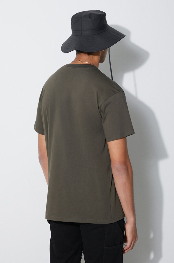 Odzież Carhartt WIP t-shirt bawełniany S/S Script Embroidery I030435.00PXX zielony