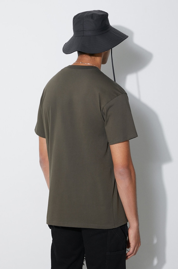 Odzież Carhartt WIP t-shirt bawełniany S/S Script Embroidery I030435.00PXX zielony