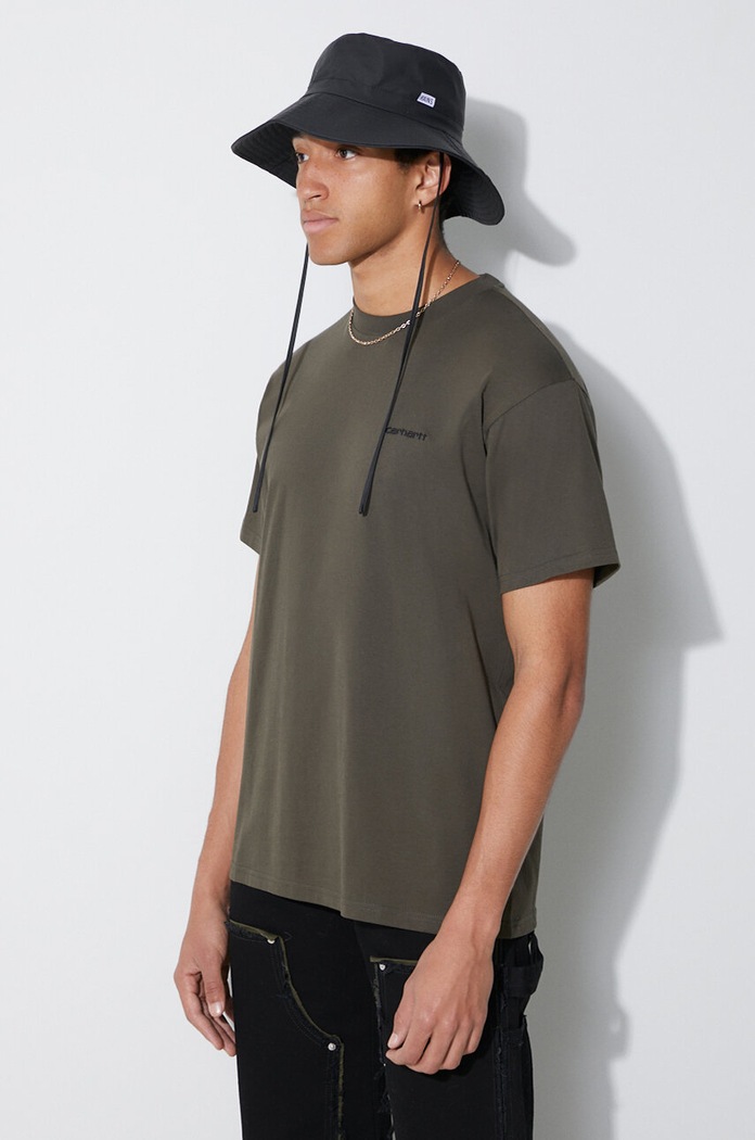Carhartt WIP t-shirt bawełniany S/S Script Embroidery zielony I030435.00PXX