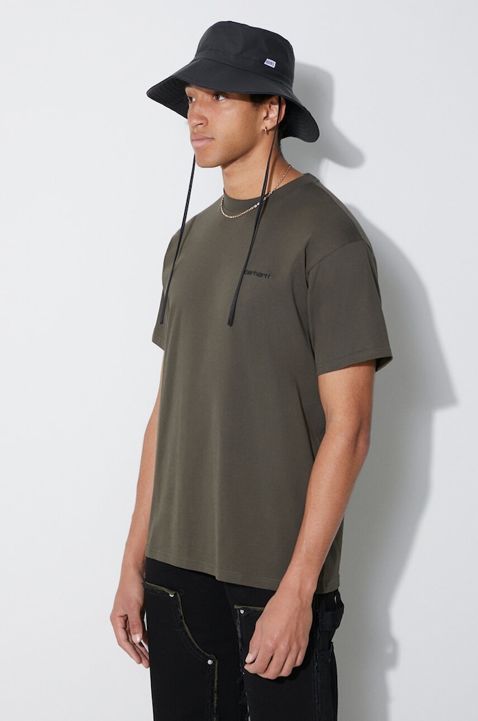 Carhartt WIP t-shirt bawełniany S/S Script Embroidery zielony I030435.00PXX
