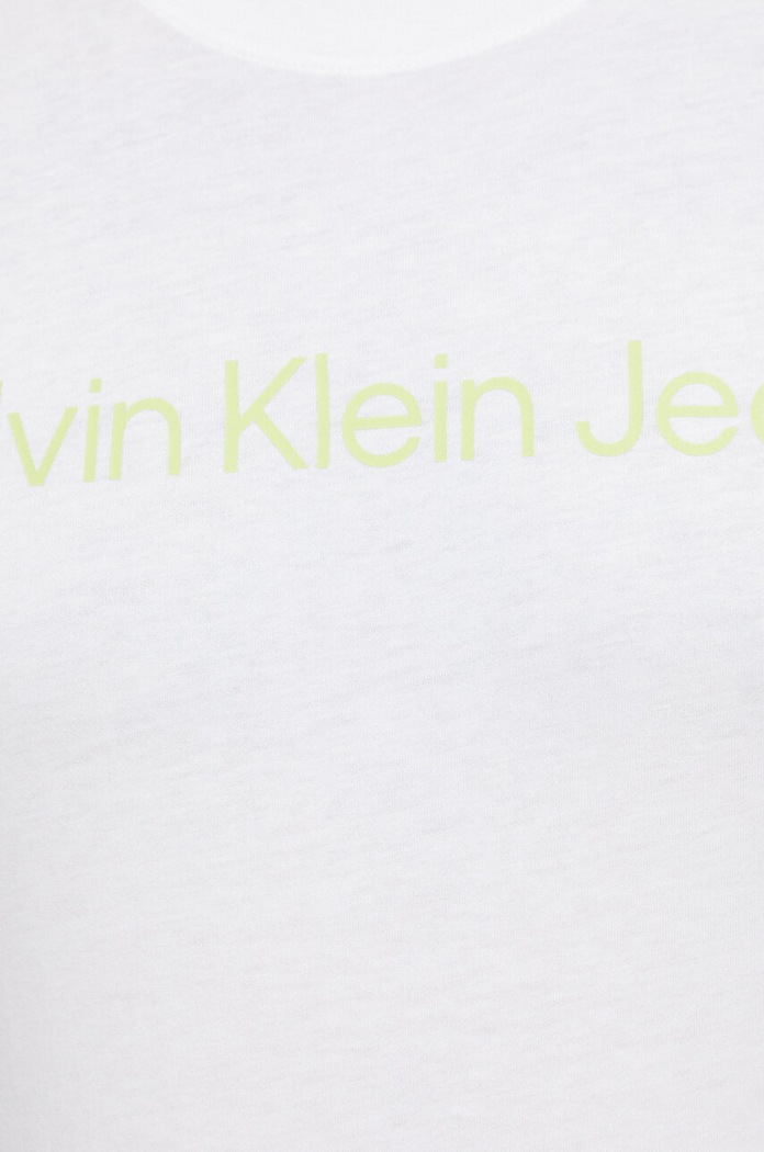 Bavlněné tričko Calvin Klein Jeans bílá J30J322344
