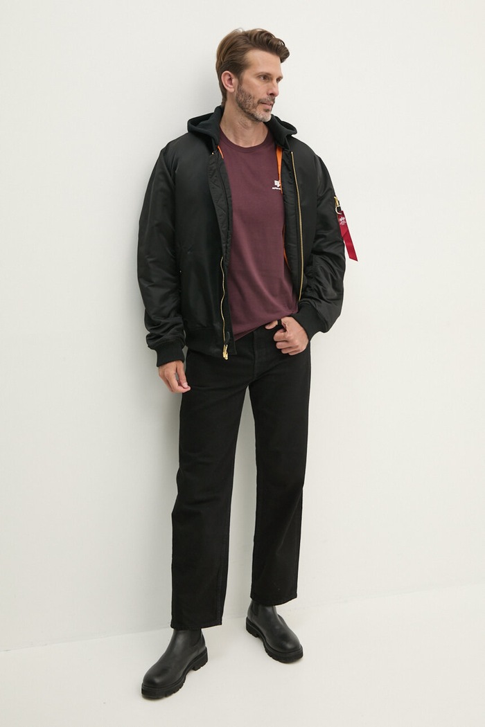 Bavlnené tričko Alpha Industries 188505.21 burgundské SS26