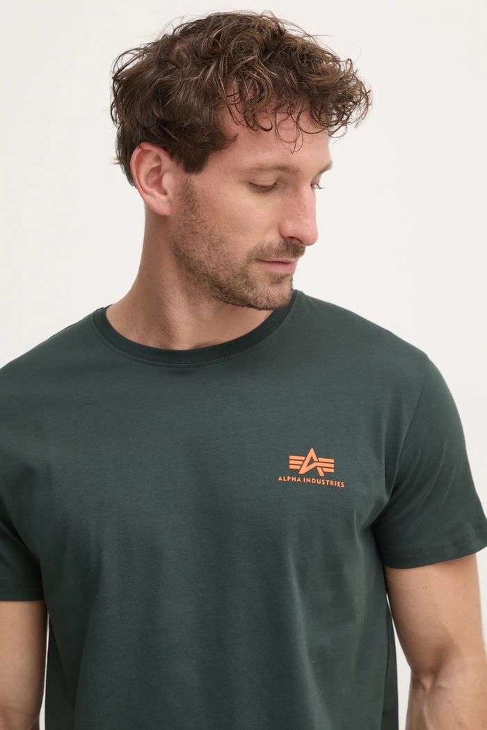 Alpha Industries cotton t-shirt Basic T Small Logo turquoise 188505.353
