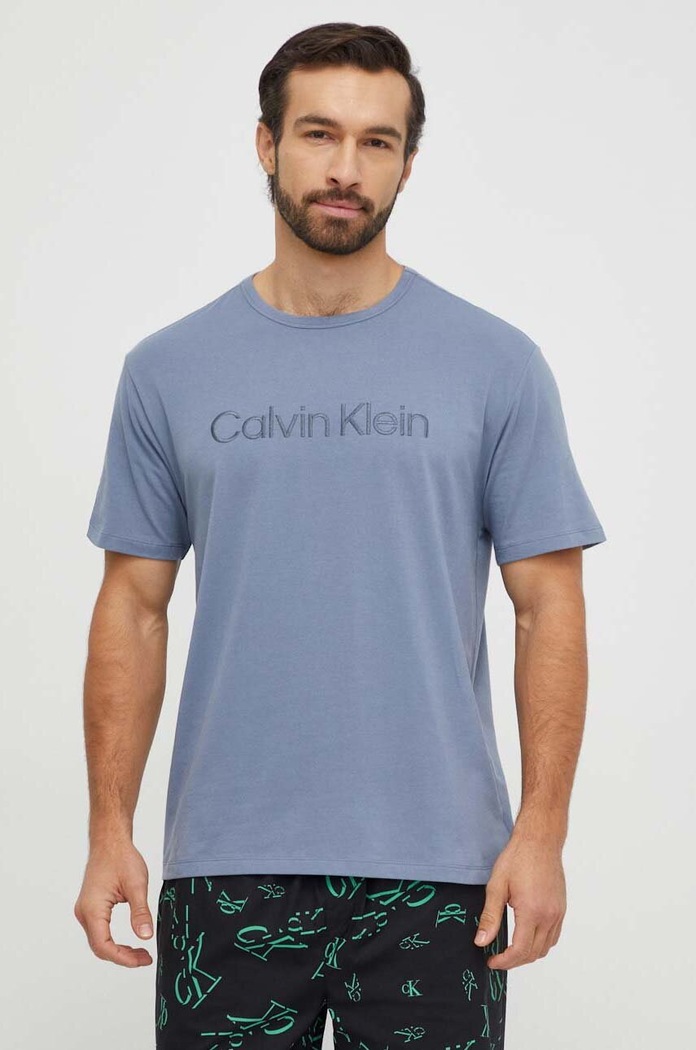 Tričko Calvin Klein Underwear nášivka modrá 000NM2501E