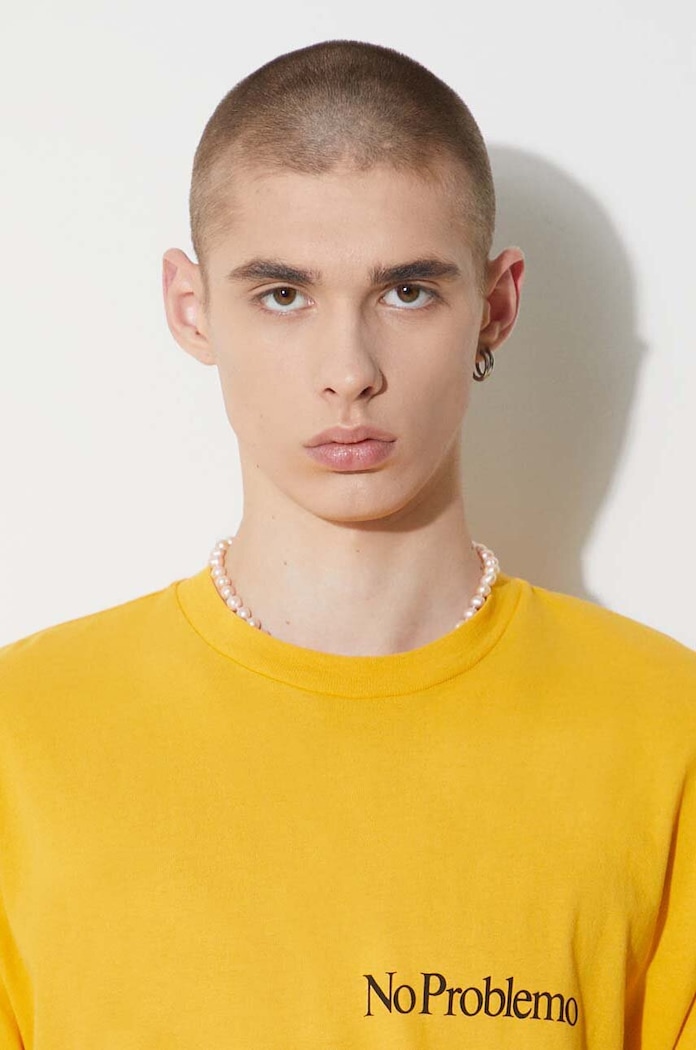 Aries cotton t-shirt FUAR60009 yellow