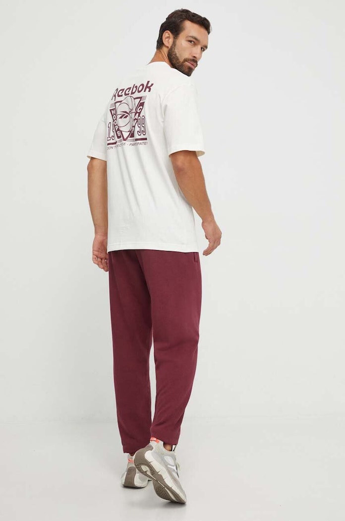 Βαμβακερό μπλουζάκι Reebok Classic Basketball 100070712 μπεζ AW23
