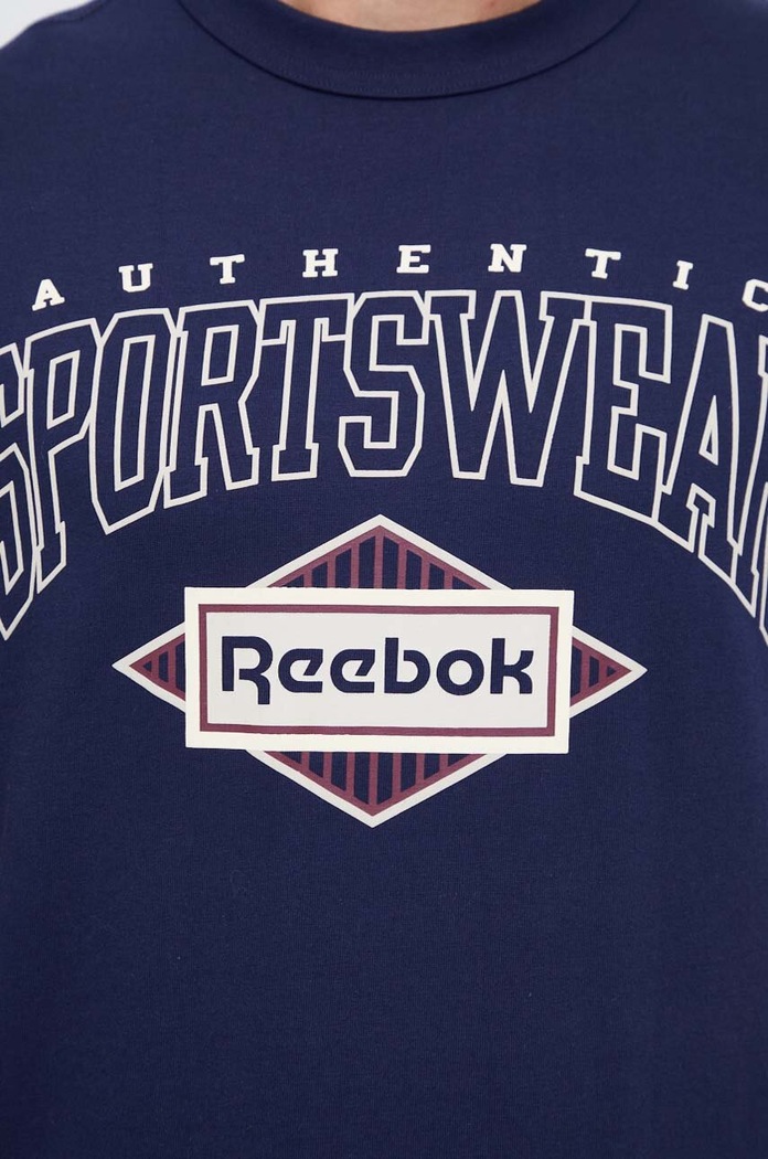 Bavlněné tričko Reebok Classic 100036803 námořnická modř