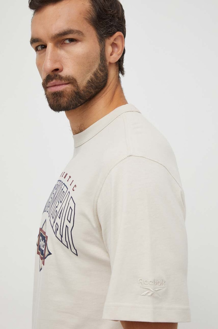Bavlněné tričko Reebok Classic béžová 100036811