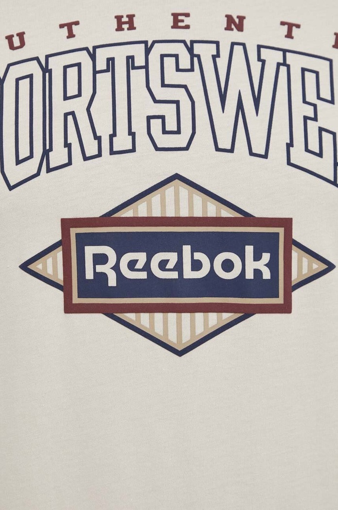 Bavlněné tričko Reebok Classic 100036811 béžová