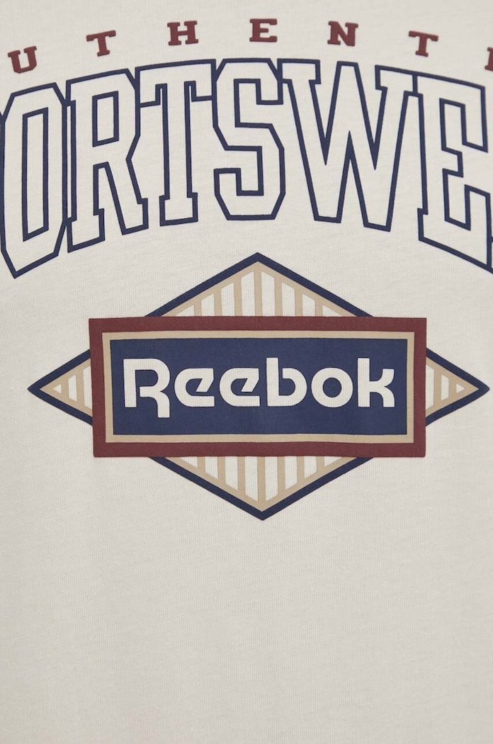 Bavlněné tričko Reebok Classic 100036811 béžová